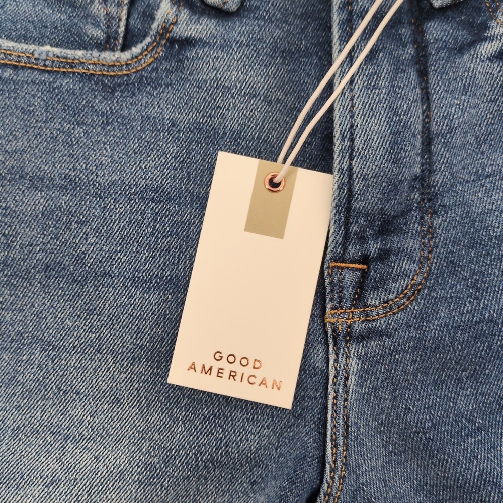NWT Good American Good Petite Straight Fit Jeans Size 2/26 Mid Rise Blue 25.5" - Picture 6 of 10